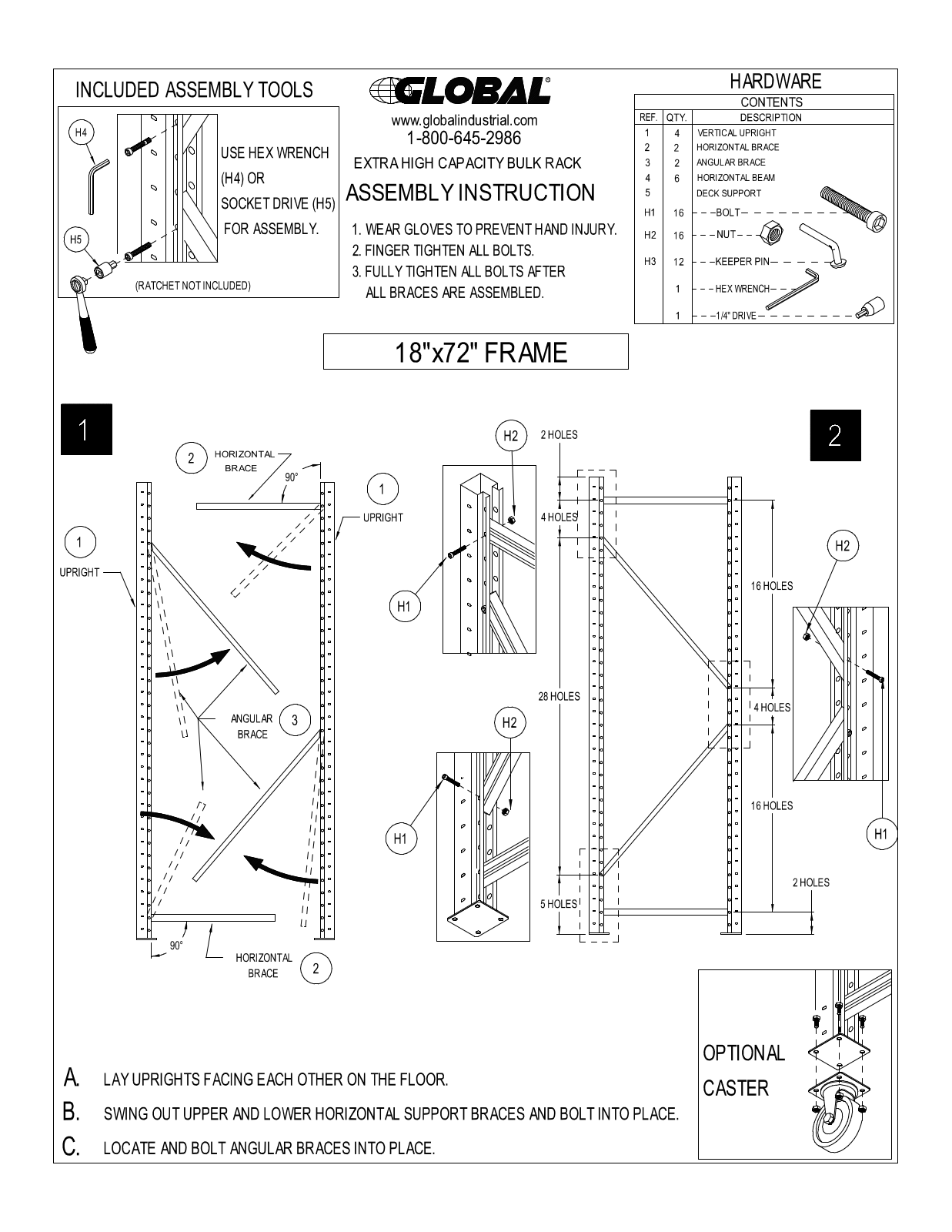 Global Industrial 504283 User Manual