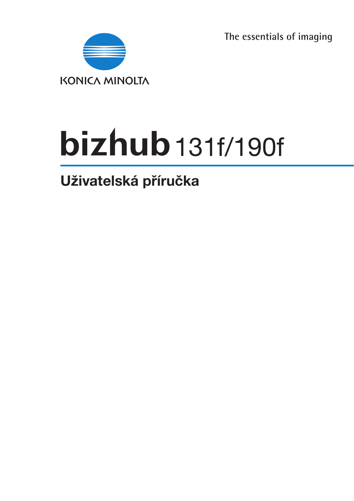 Konica minolta BIZHUB 131F, BIZHUB 190F User Manual