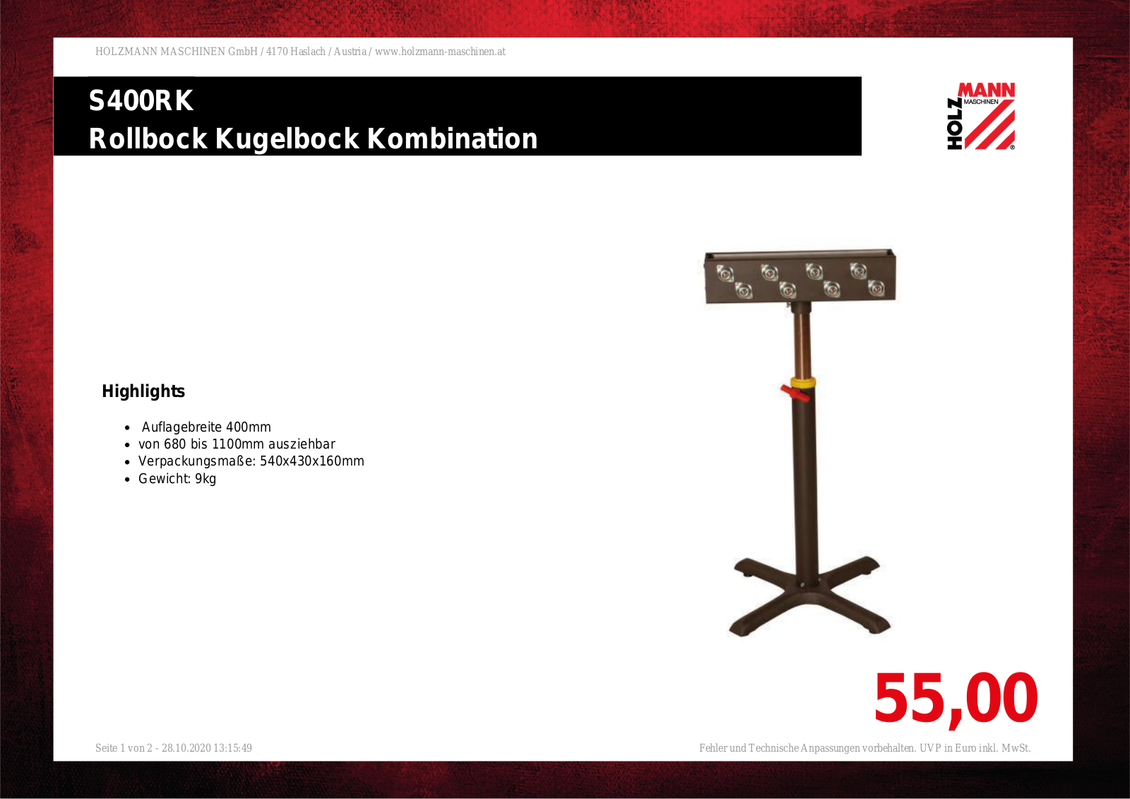 Holzmann S400RK User Manual