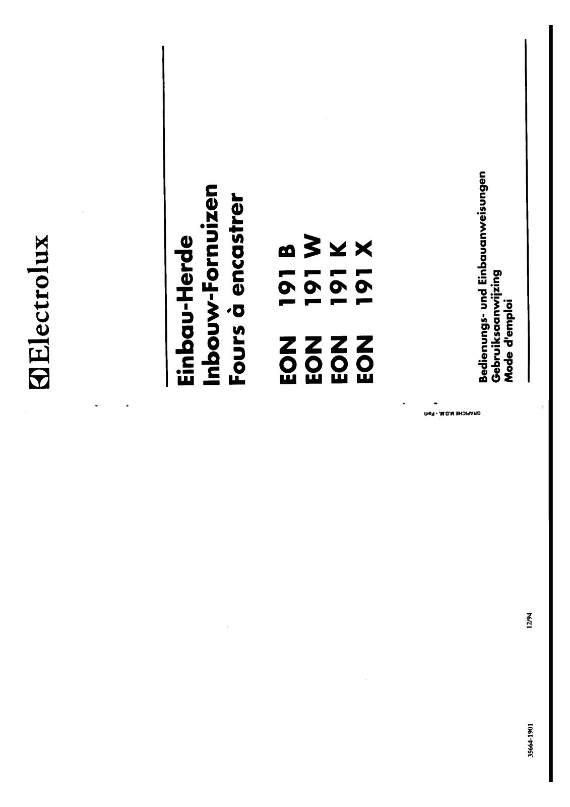 AEG EON191K, EON191B, EON191W, EON191X User Manual