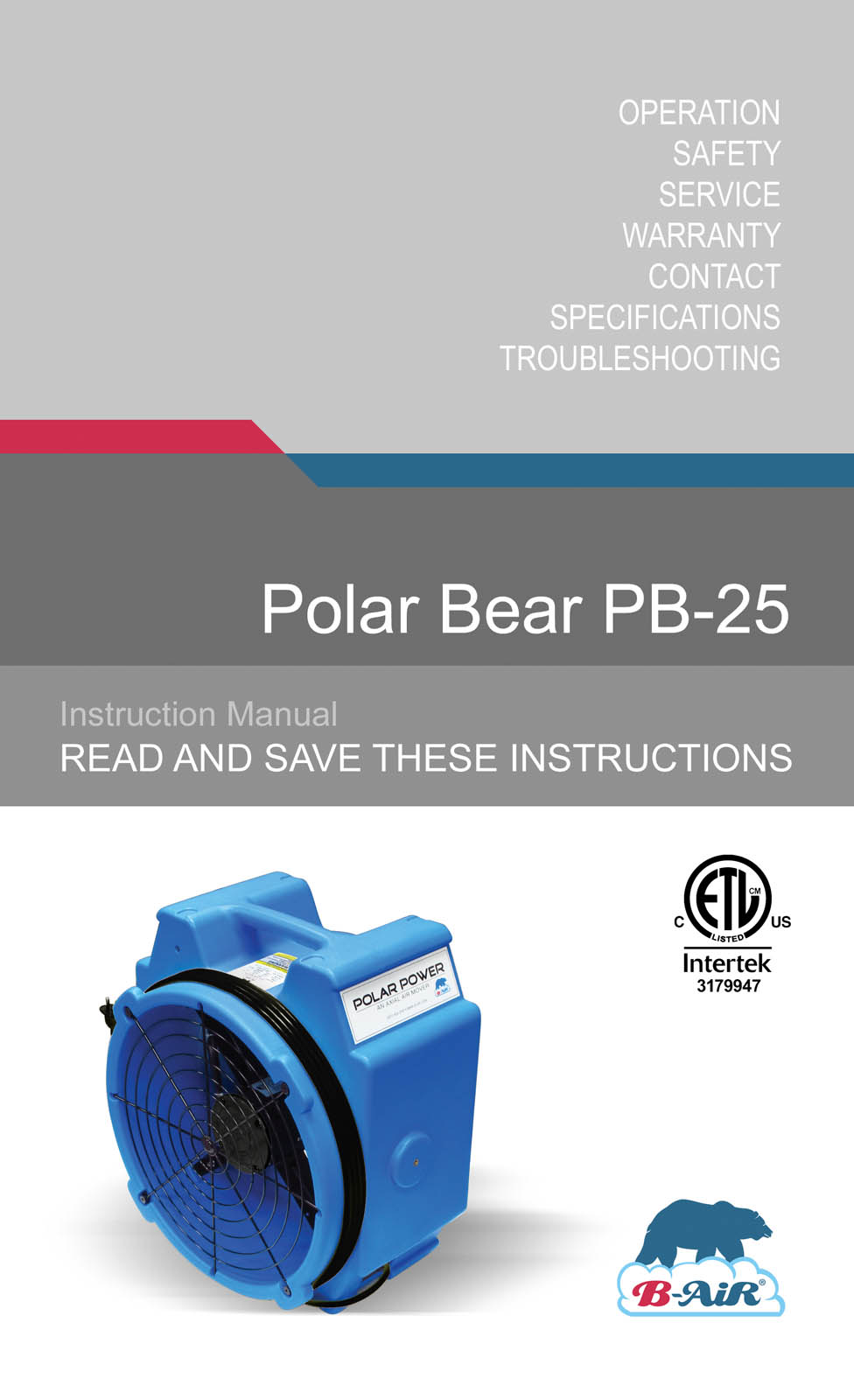 B-air PB-25 User Manual