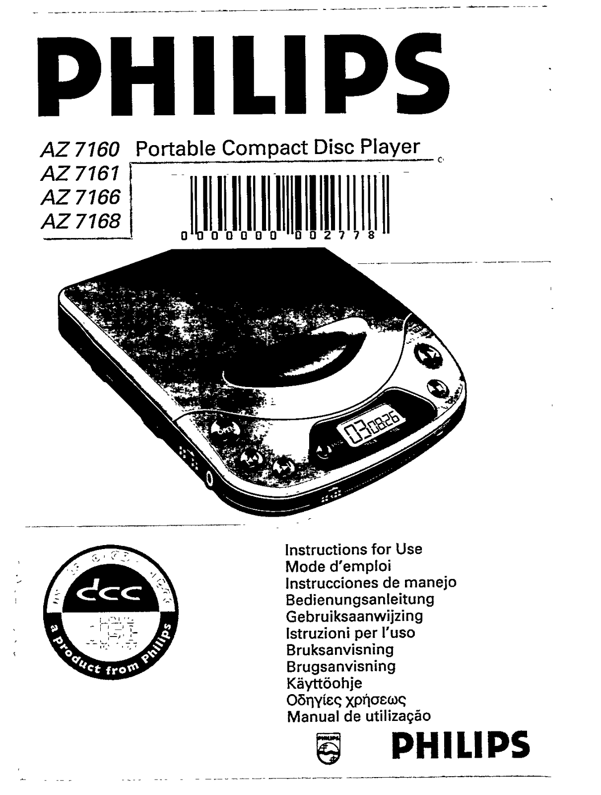 Philips AZ7168/17, AZ7168/00, AZ7166/17, AZ7166/05, AZ7161/17 User Manual