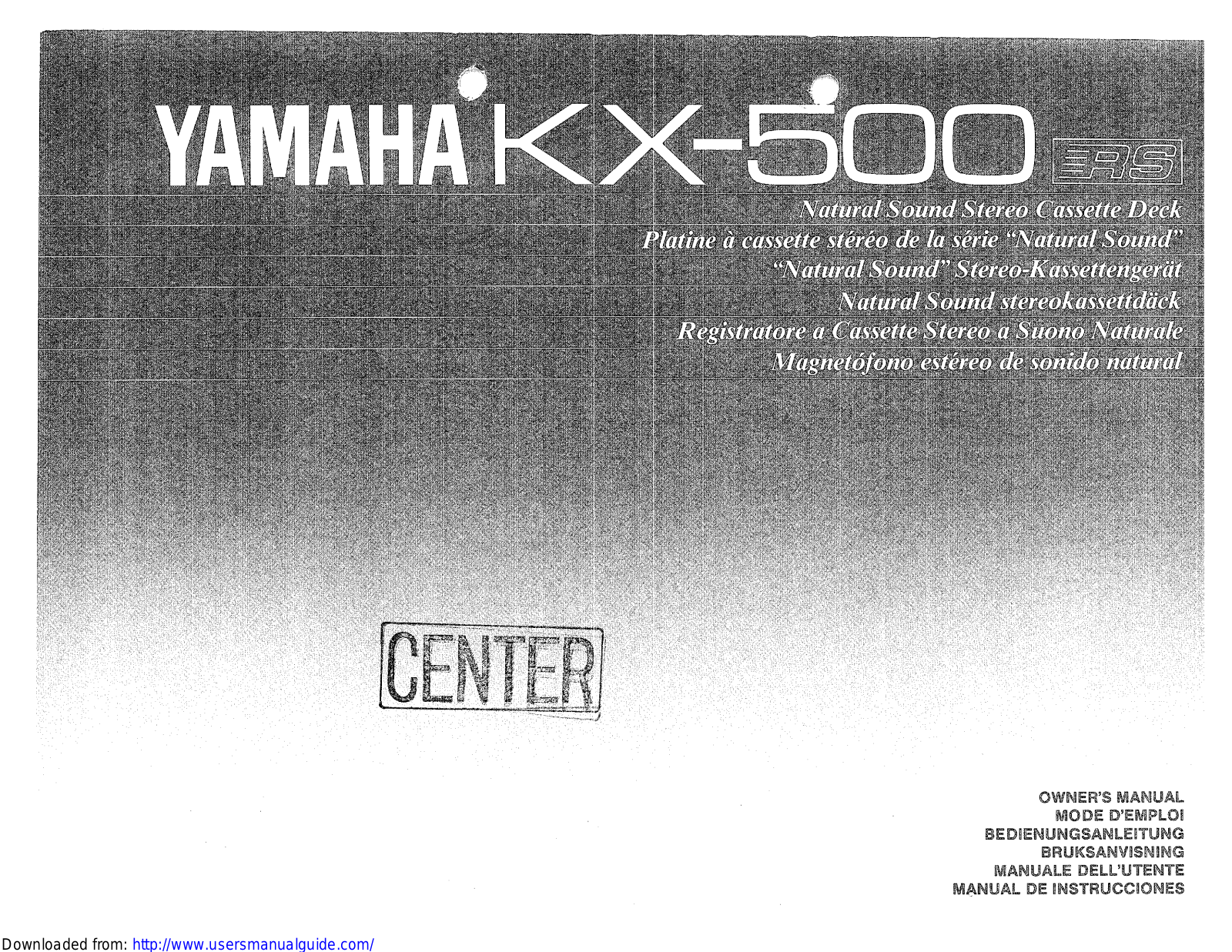 Yamaha Audio KX-500 User Manual