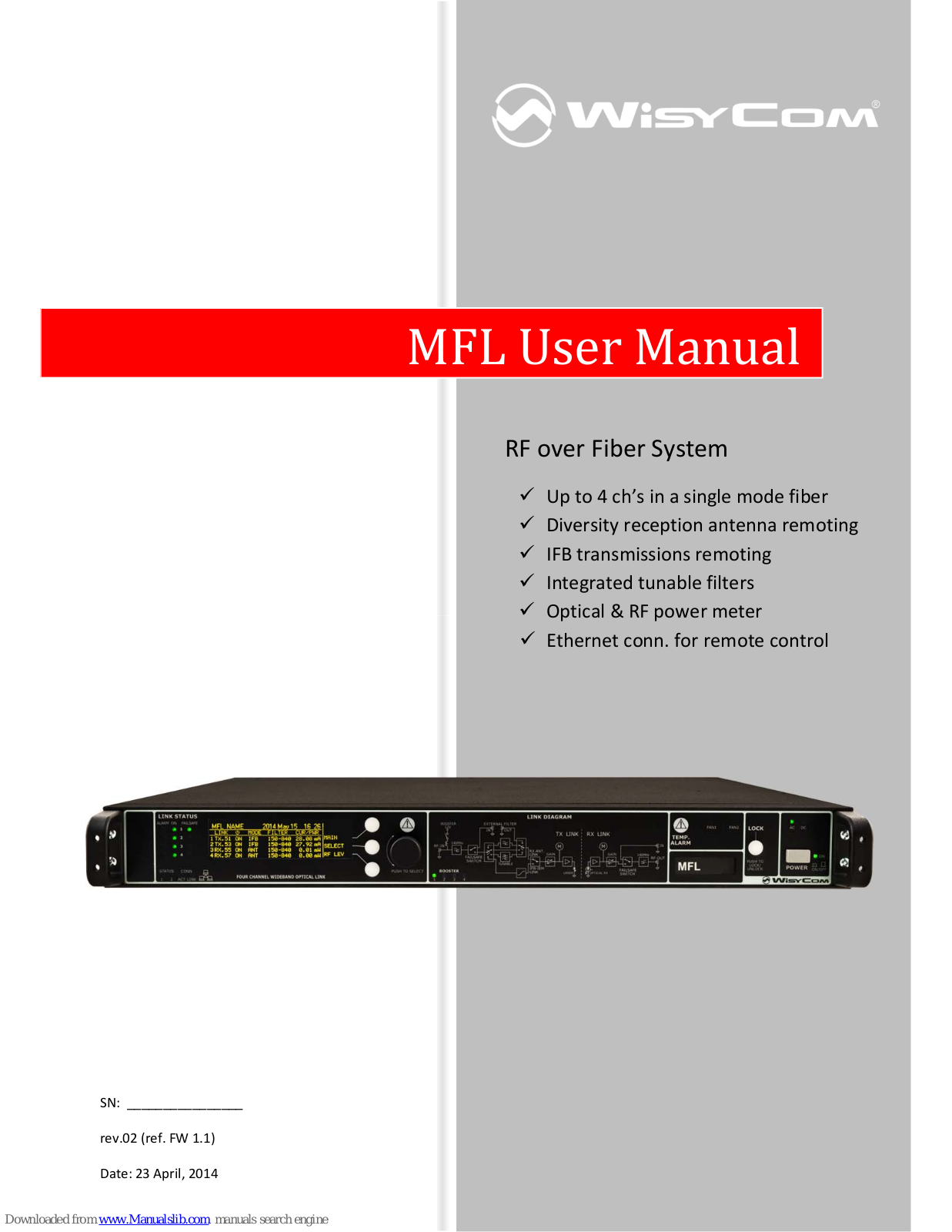 WisyCom MFL User Manual