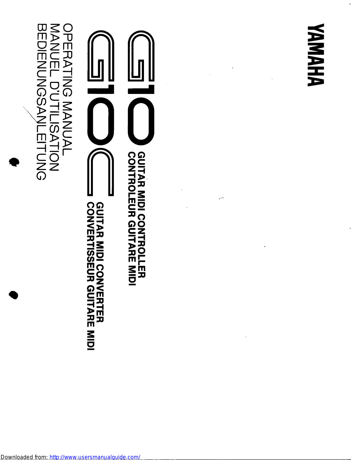 Yamaha Audio G10C, G10 User Manual