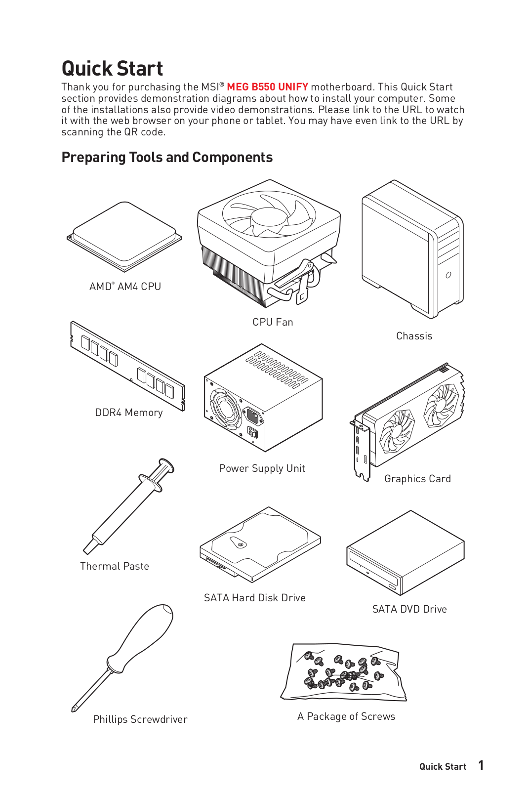 MSI MEG B550 Unify operation manual