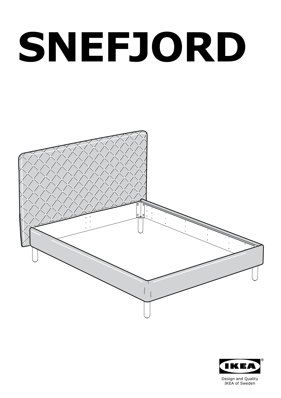IKEA SNEFJORD Bed frame Assembly Instruction
