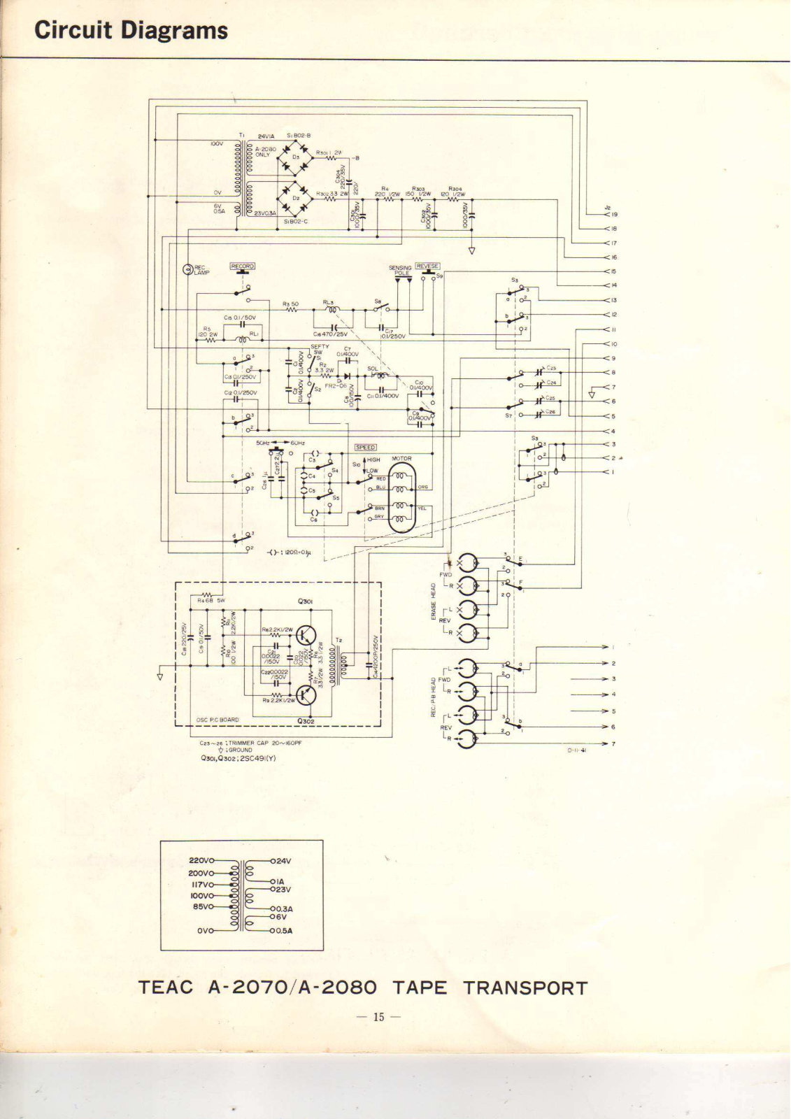 Teac A-2080, A-2070 Schematic