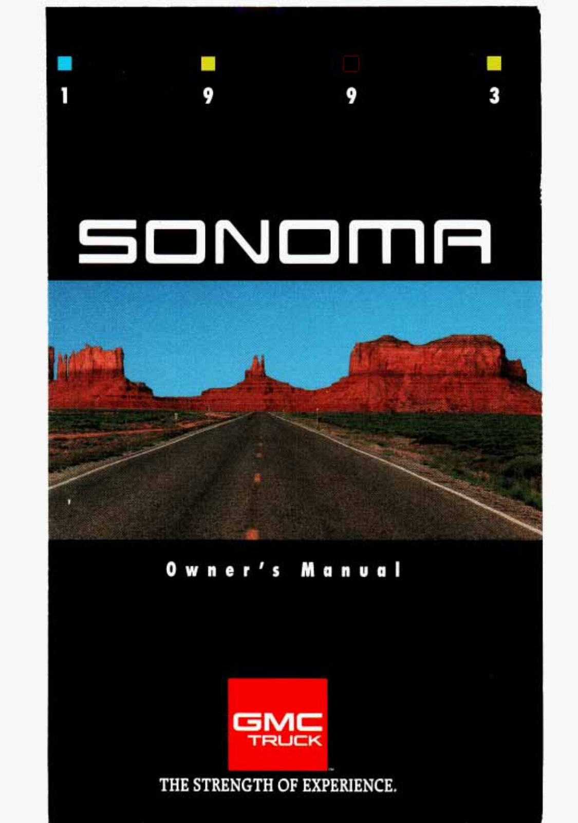 GMC SONOMA 1993 User Manual