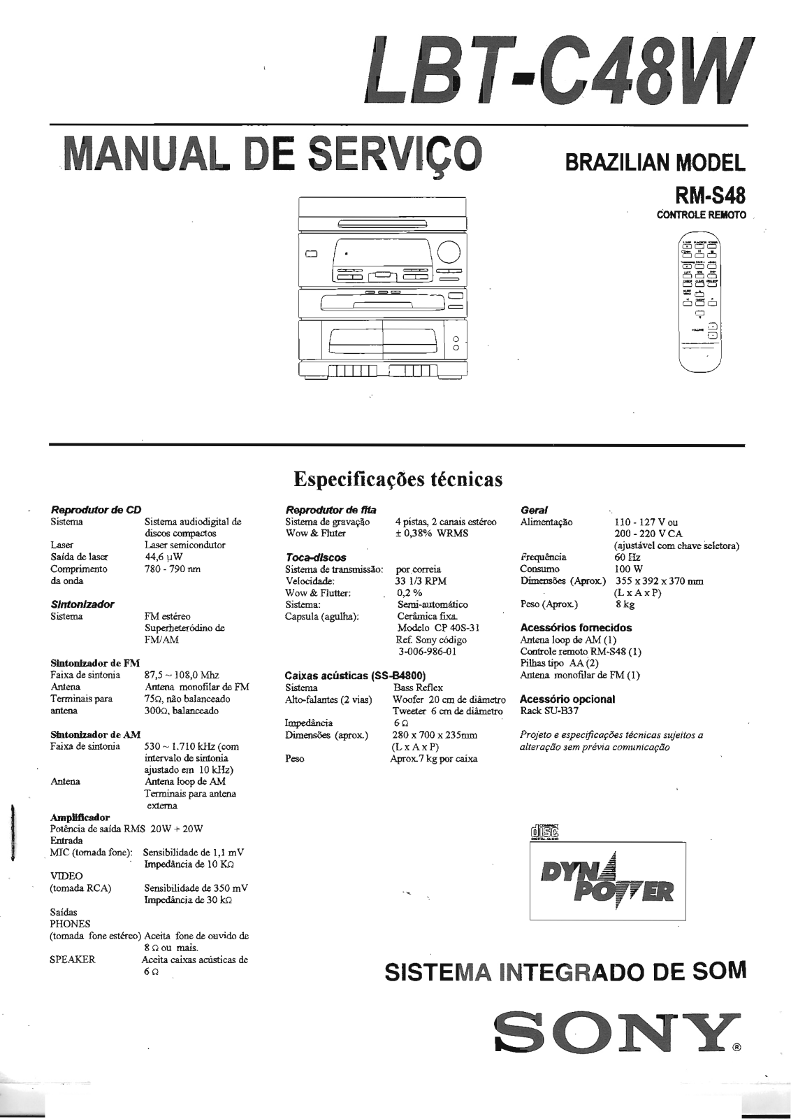 Sony LBT-C48W Schematic