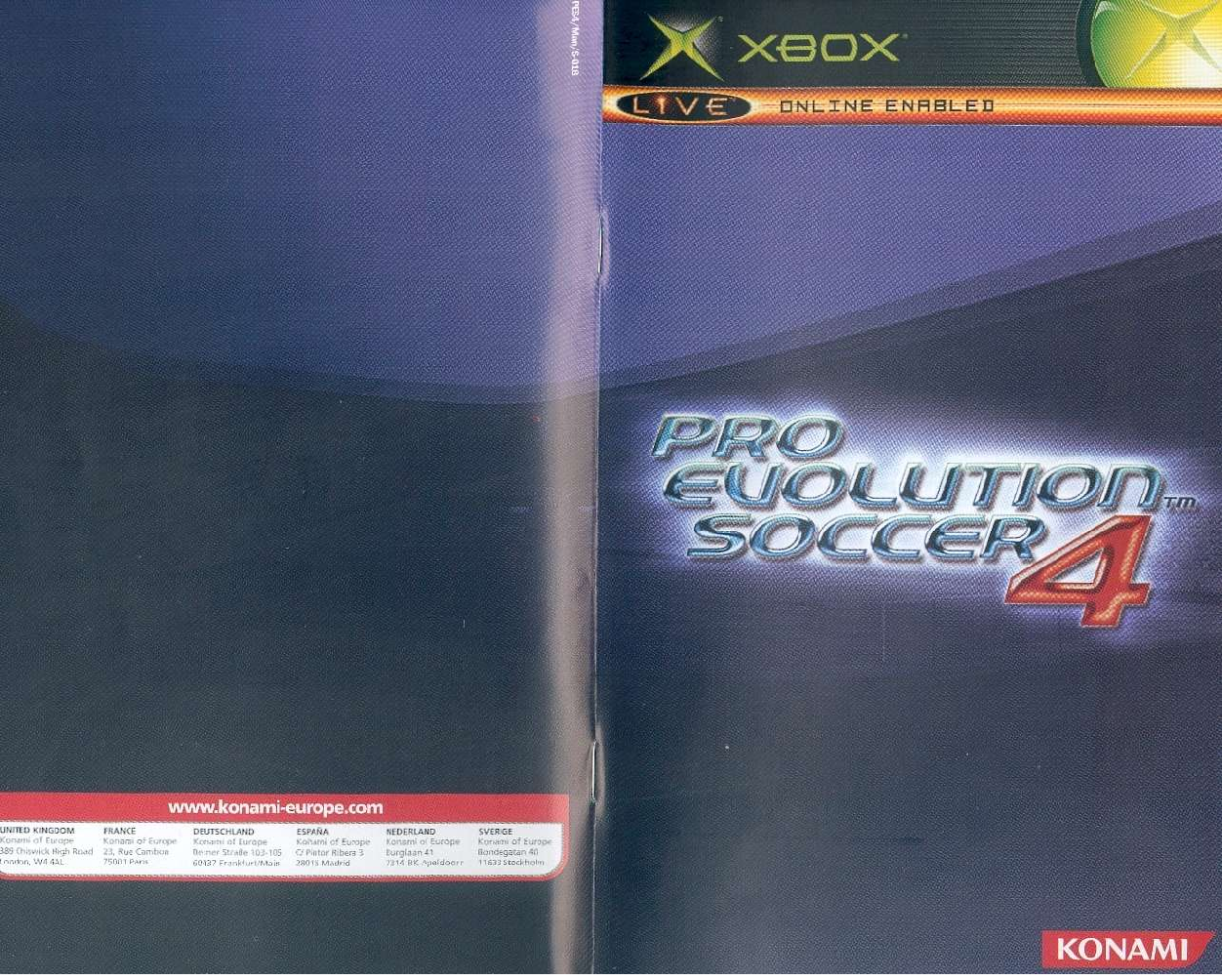 Games PC PRO EVOLUTION SOCCER 4 User Manual