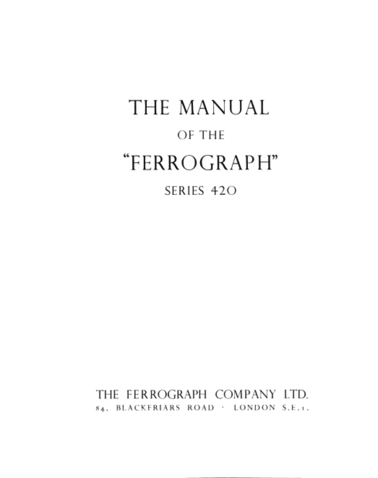 Ferrograph 420, 422 Owners manual - ManualMachine.com