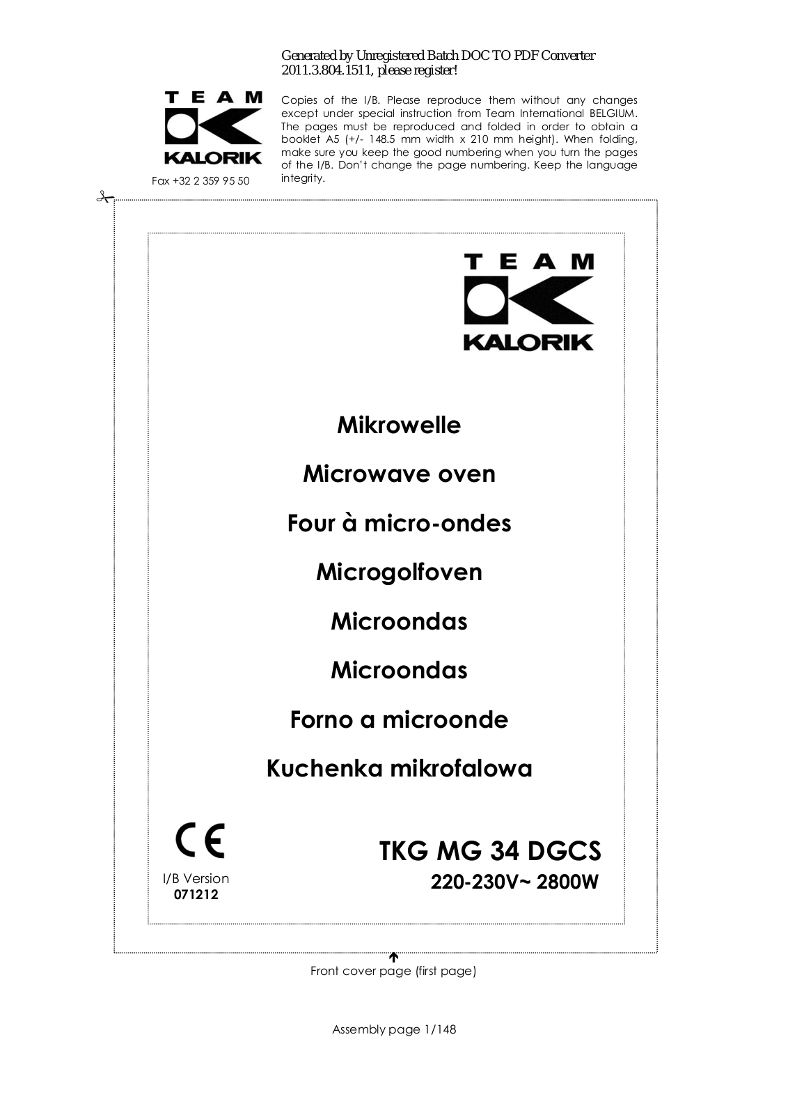 Kalorik TKG MG 34 DGCS User Manual