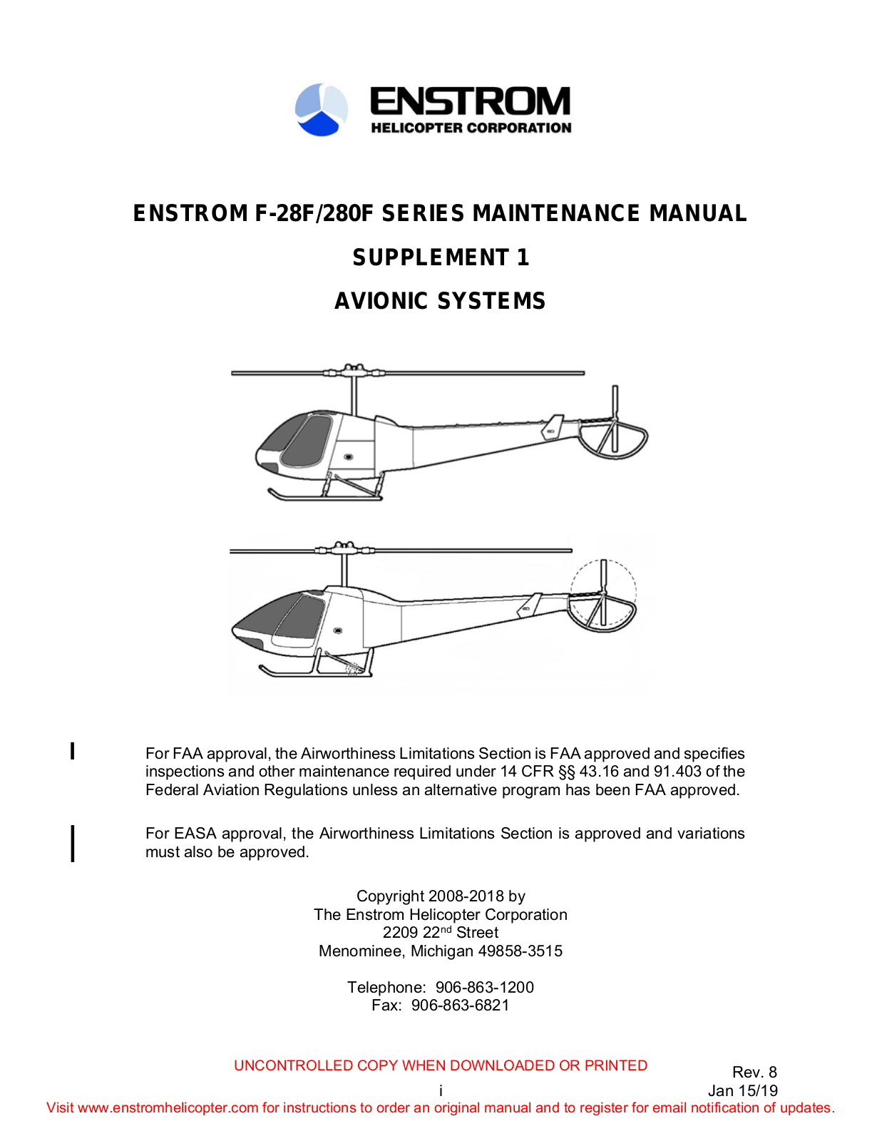 ENSTROM F-28F Series, F-280F Series Supplement Manual