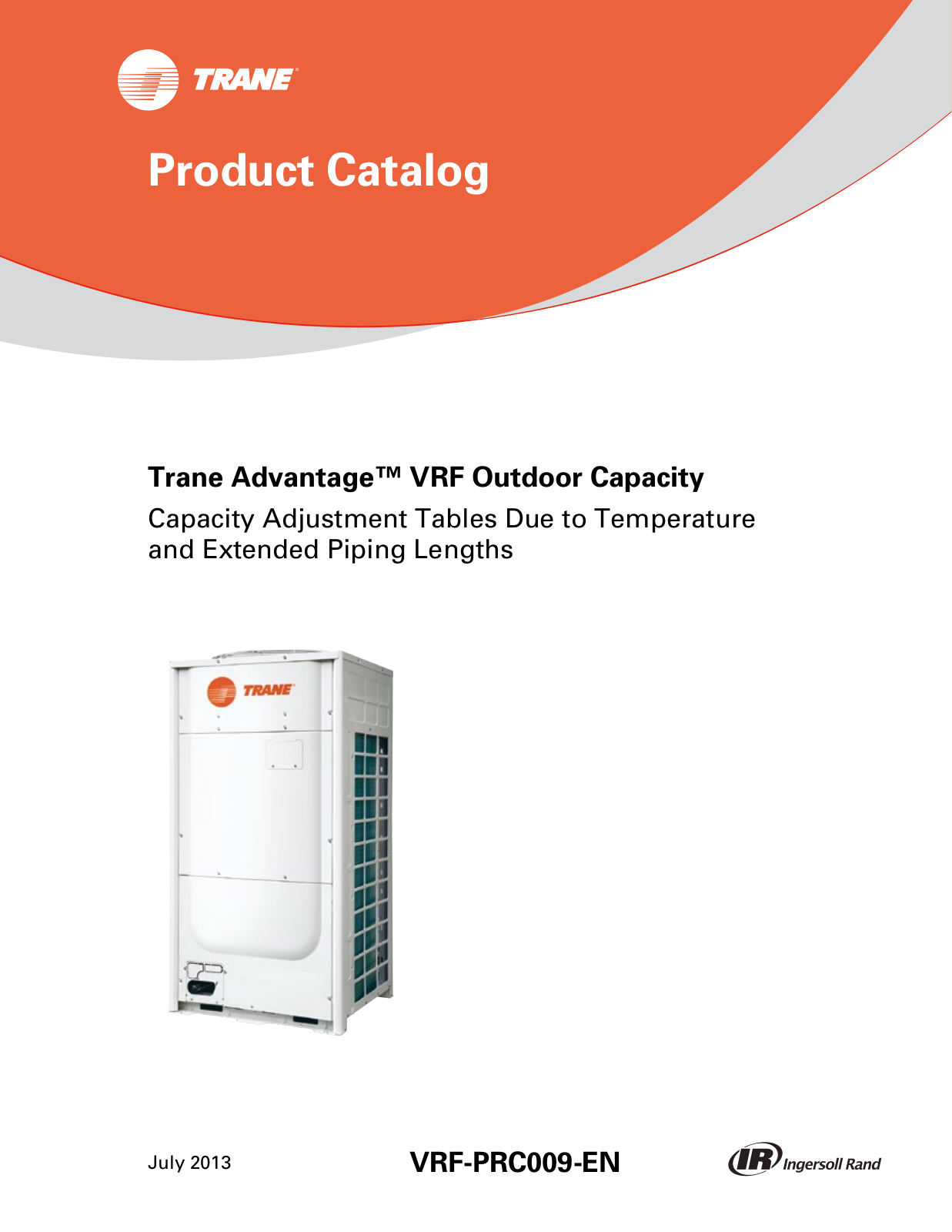 Trane Advantage VRF Outdoor Capacity Catalogue