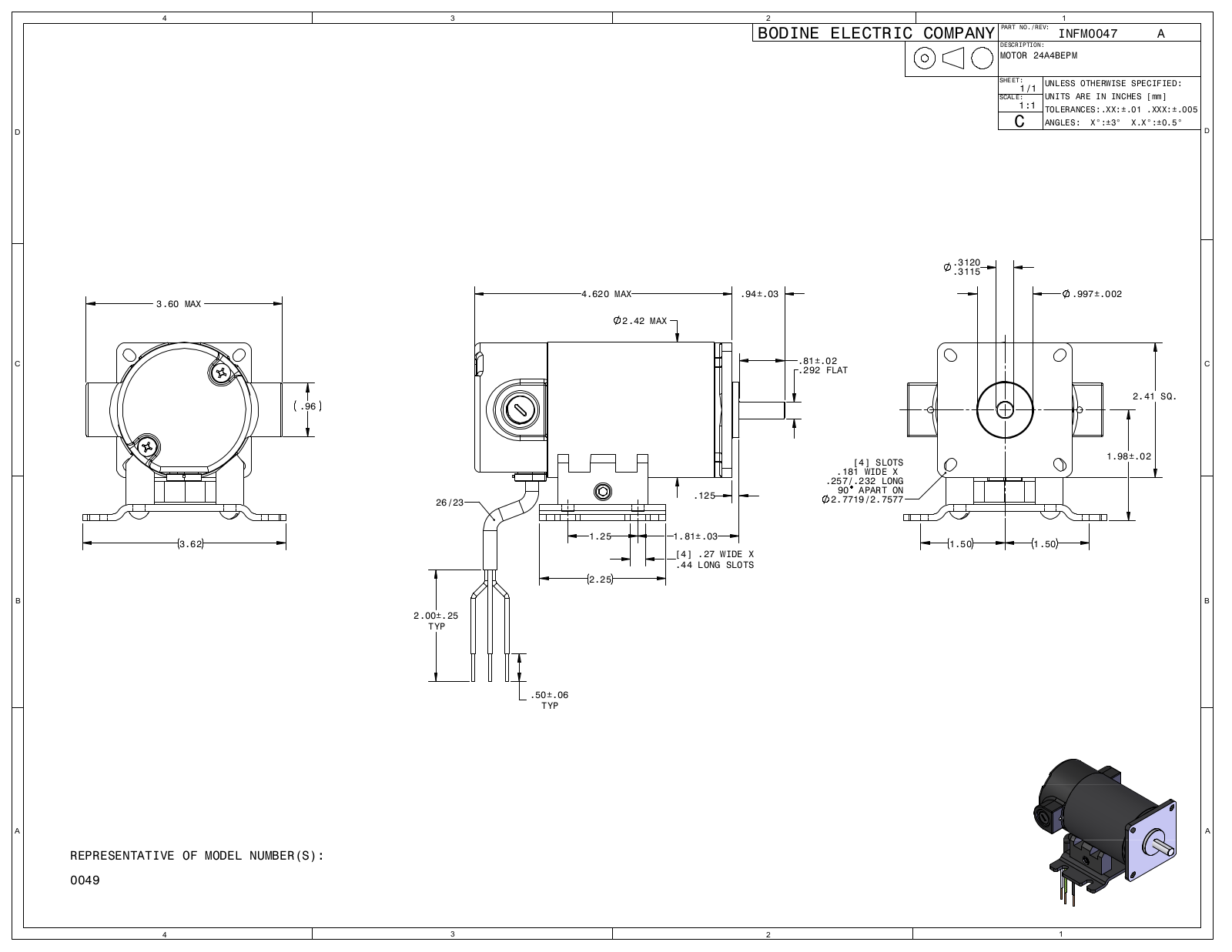 Bodine 0049 Reference Drawing