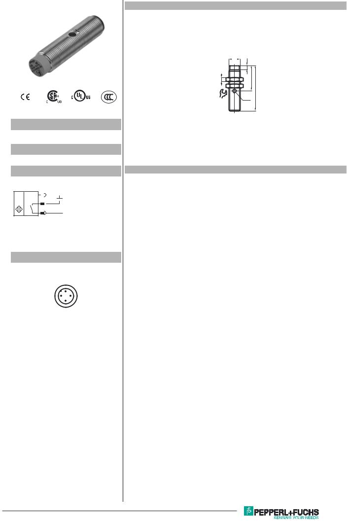 Pepperl Fuchs NJ4-12GM40-E-V1 Data Sheet