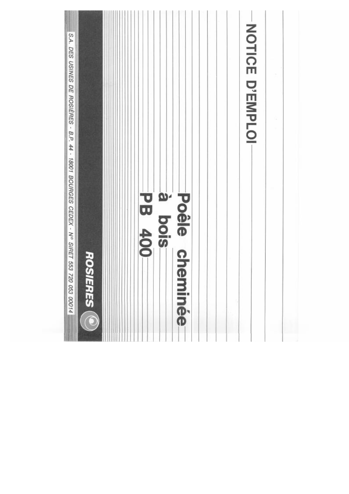 Rosieres PB 400 User Manual