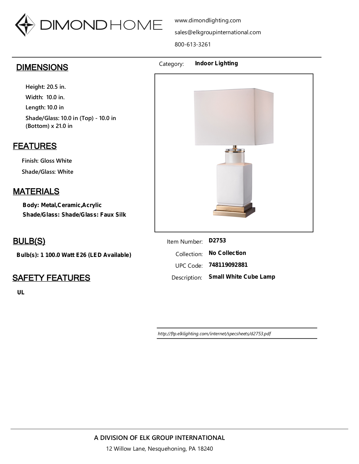 ELK Home D2753 User Manual