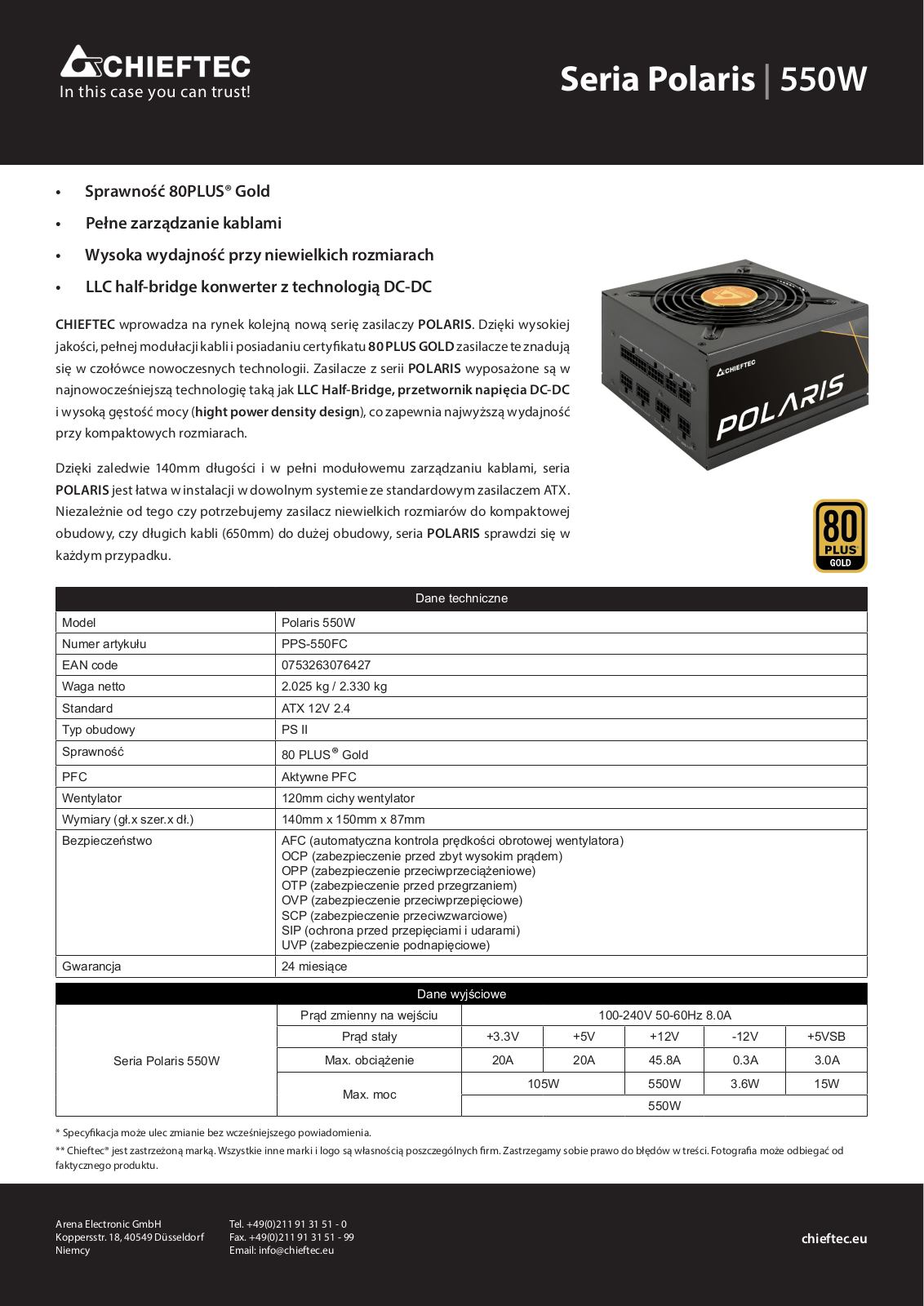 Chieftec PPS-550FC User Manual