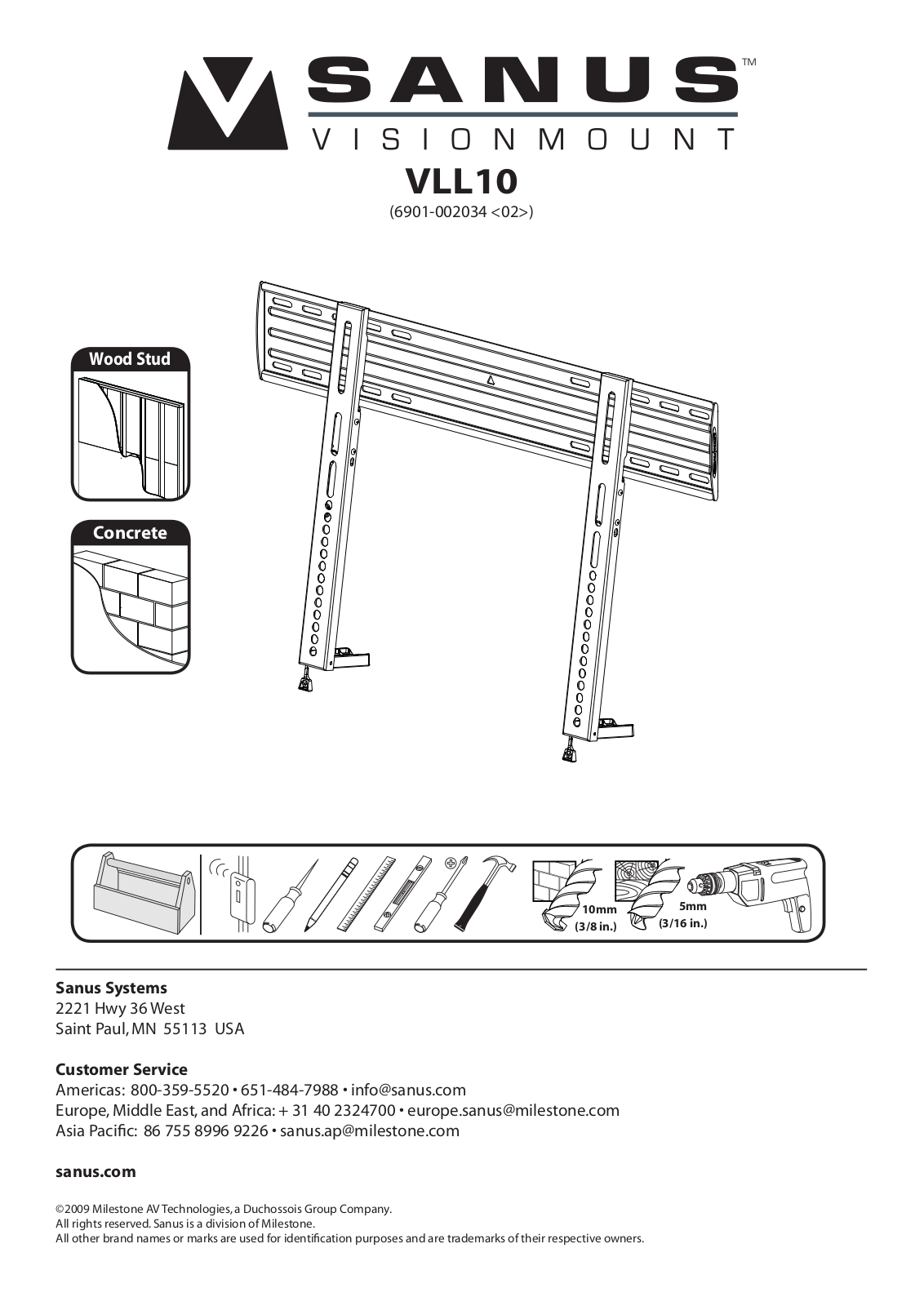 Sanus Systems VLL10 User Manual