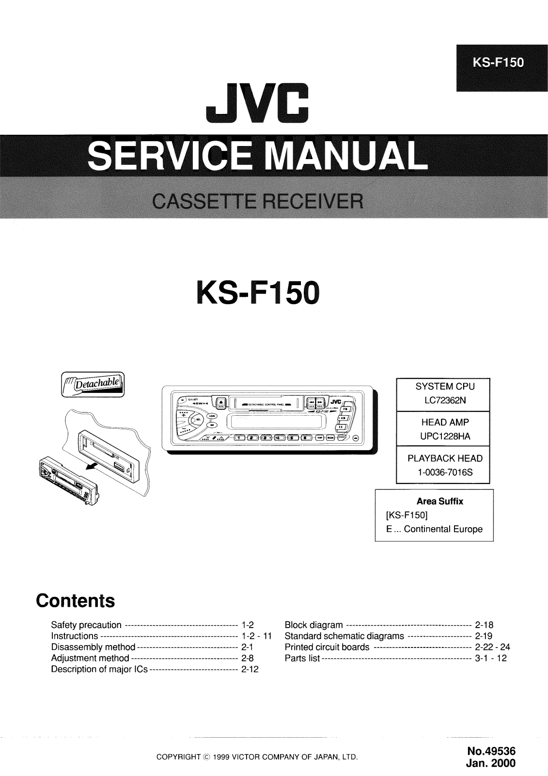 JVC KS-F150E Service Manual