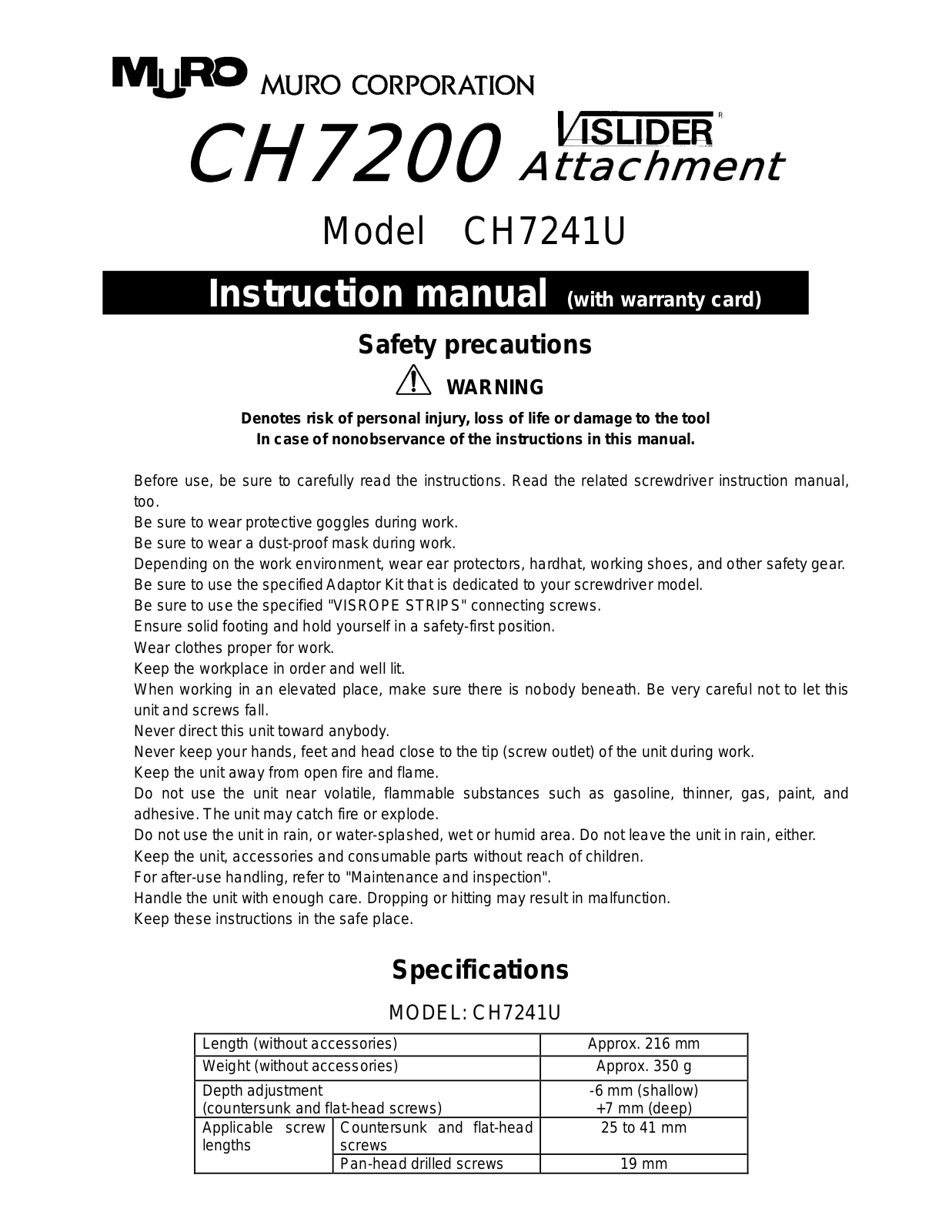 MURO CH7241U User Manual