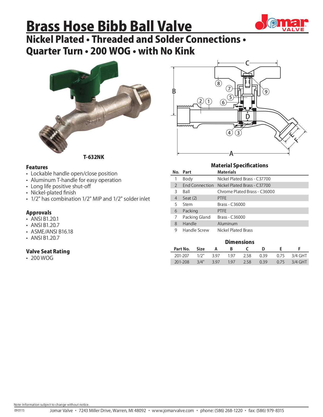 Jomar T-632NK User Manual