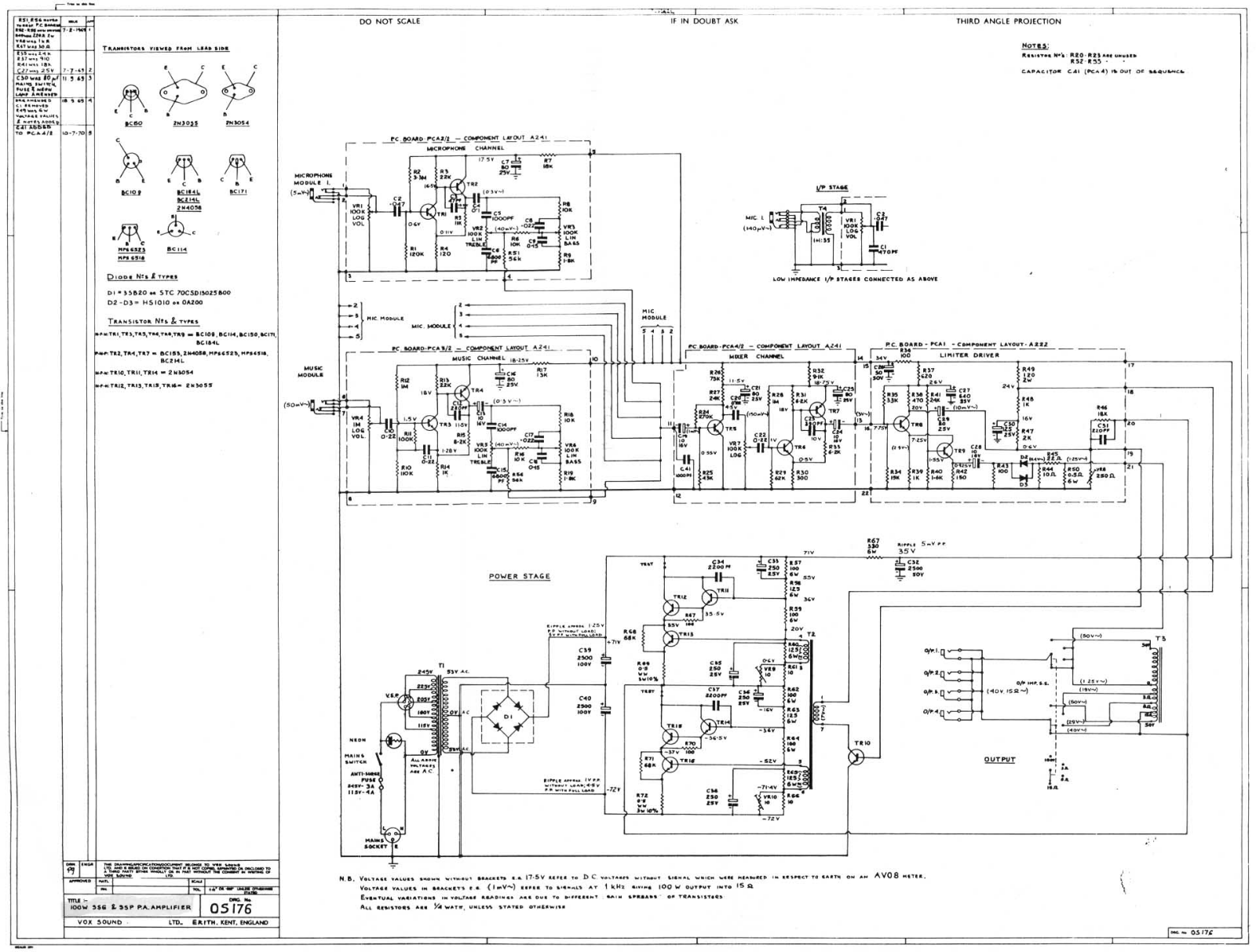 Vox sspa100 schematic