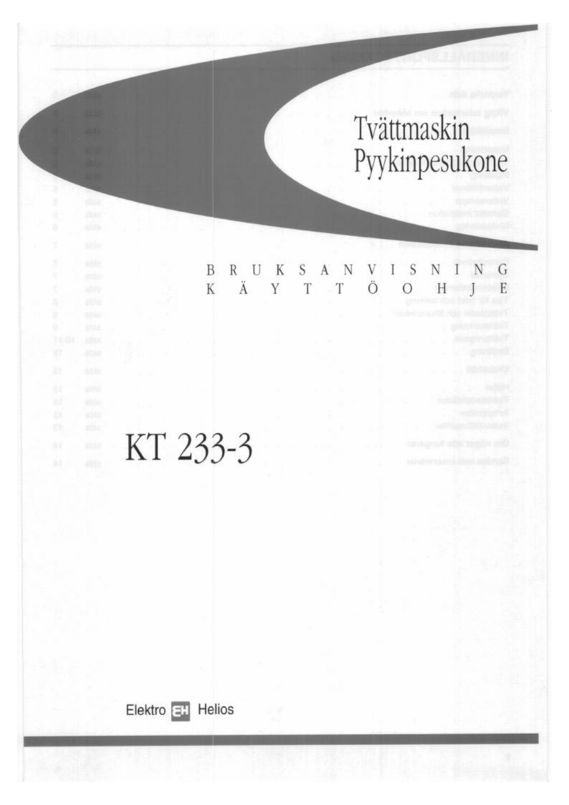 Elektro helios KT233-3 User Manual