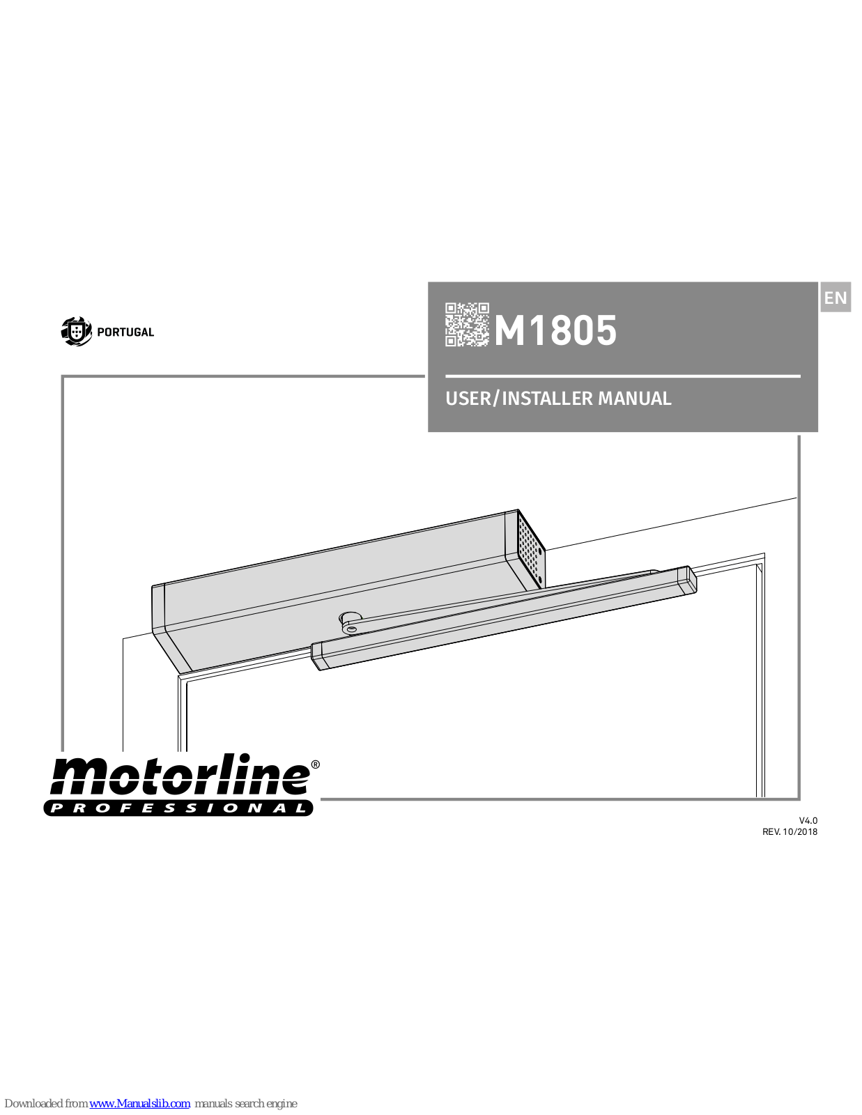 Motorline professional M1805 Installation Manual