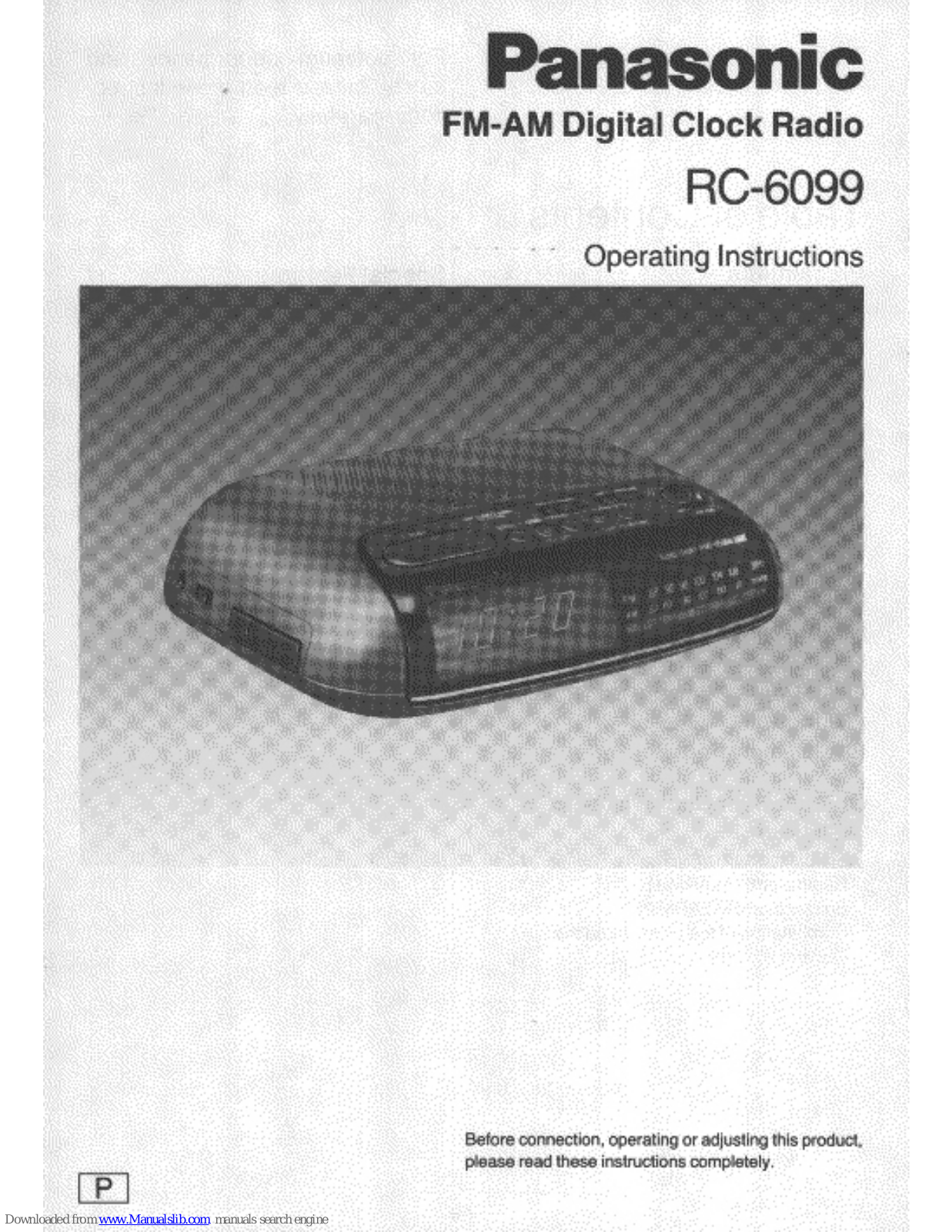 Panasonic RC-6099W Operating Instructions Manual