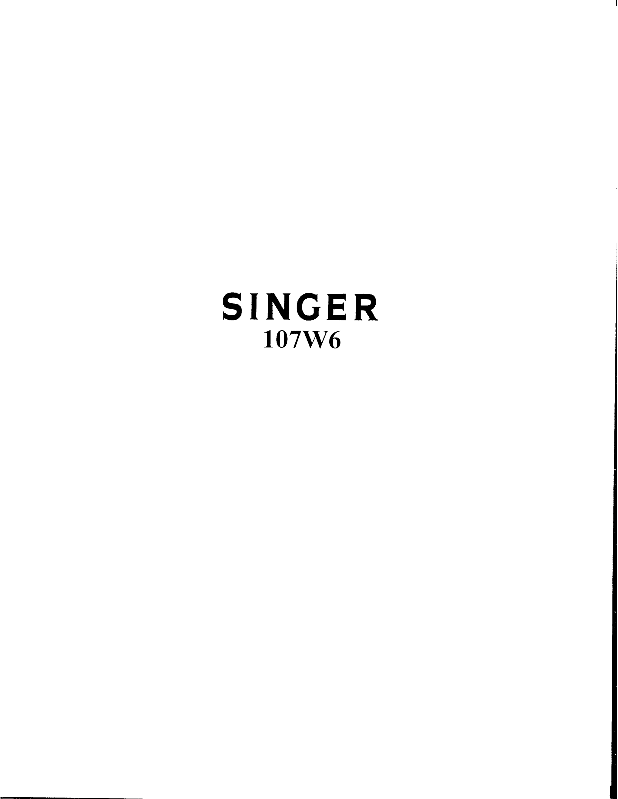 SINGER 107W6 Parts List