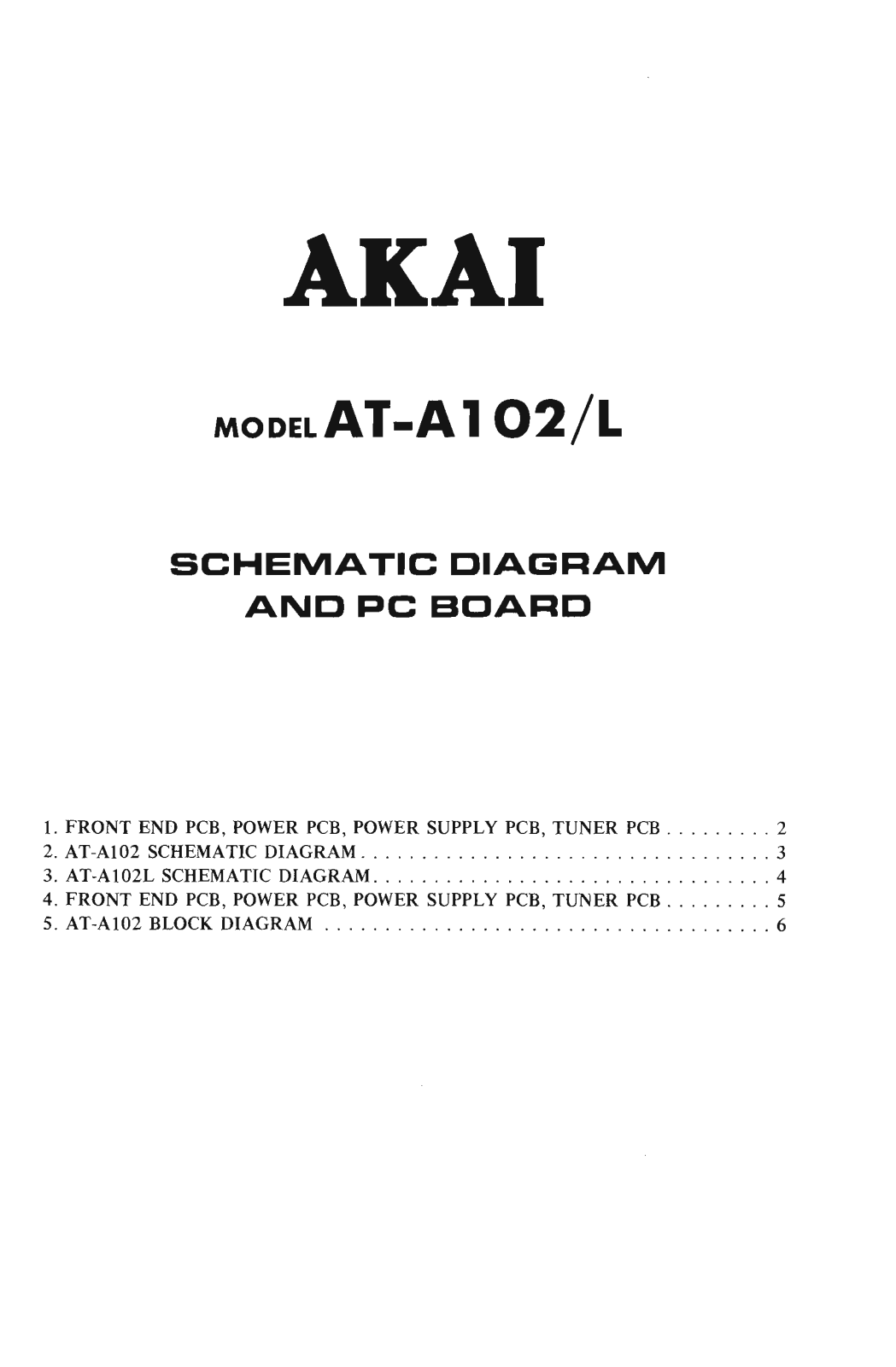 Akai AT-A102 Schematic