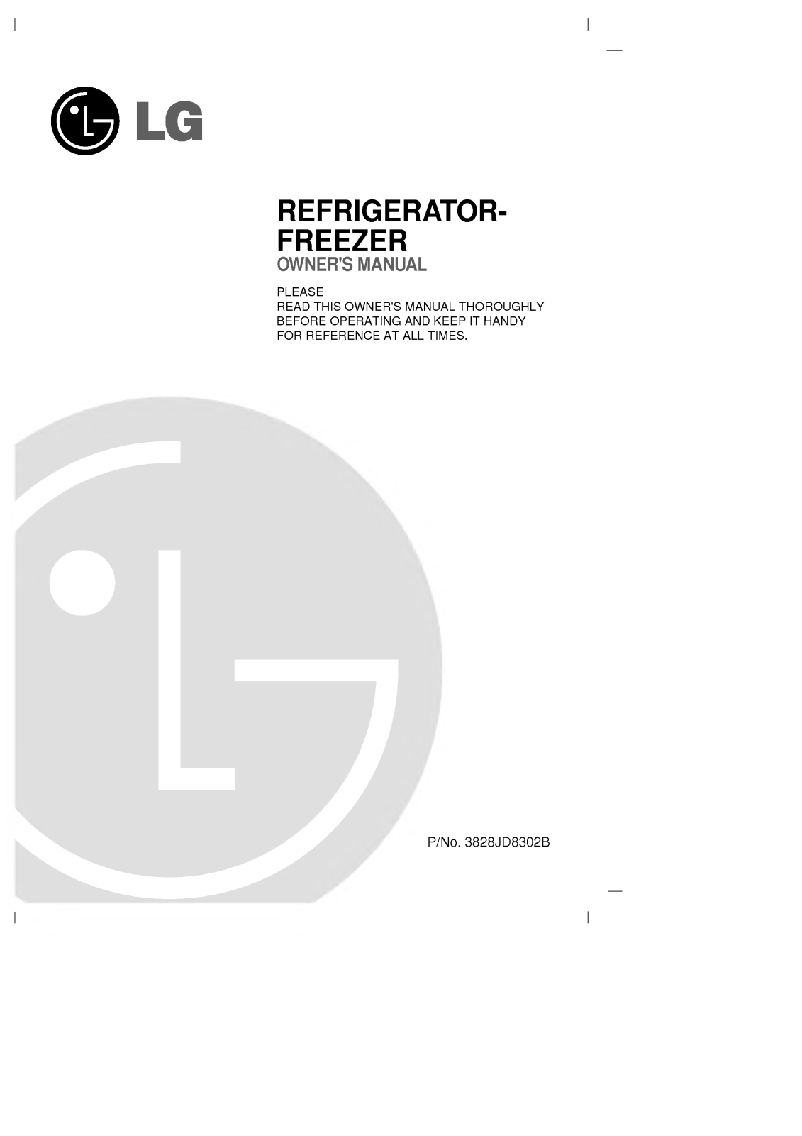 LG GR-122SJ, GR-122SJP, GR-122SJB User Manual