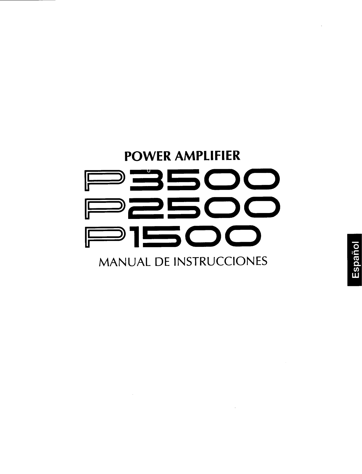 Yamaha P3500, P2500, P1500 User Manual