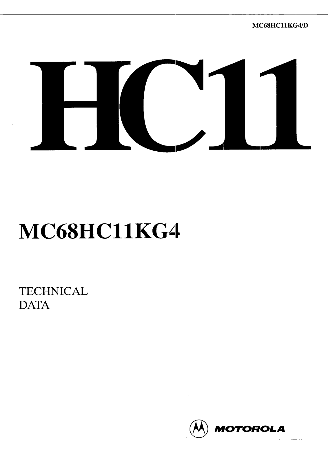 Motorola MC68HC11KG4CPU4 Datasheet