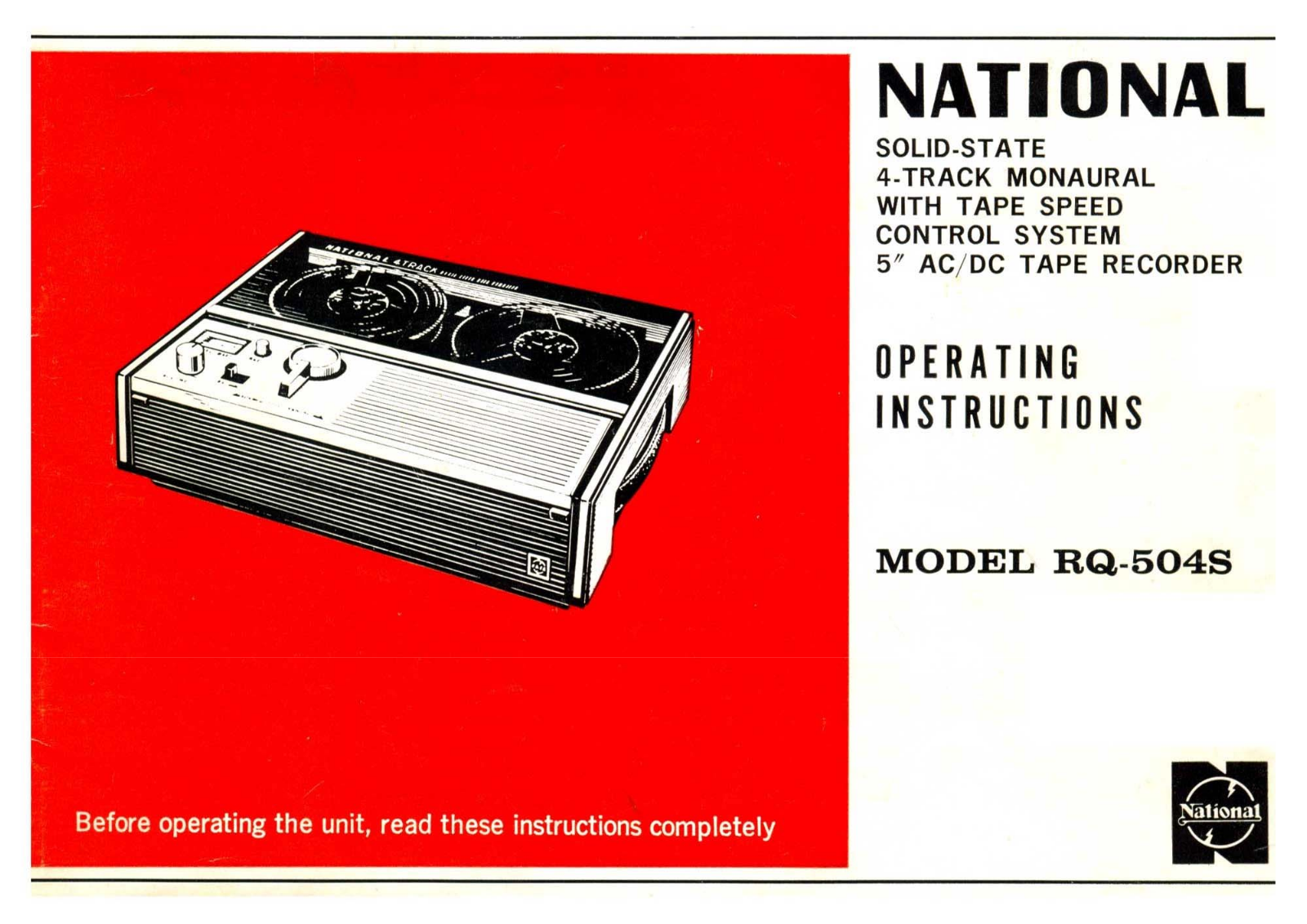 National RQ-504S Owners Manual