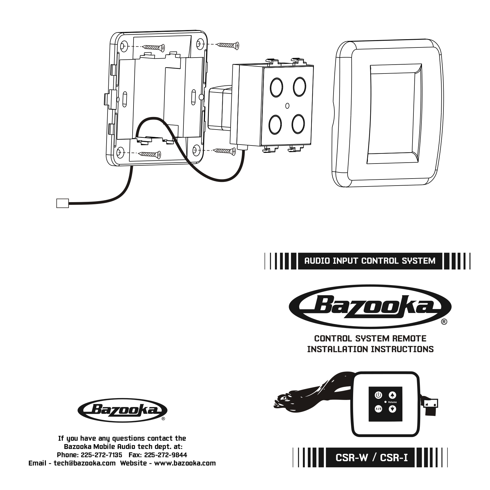 Bazooka CSR-W, CSR-I User Manual