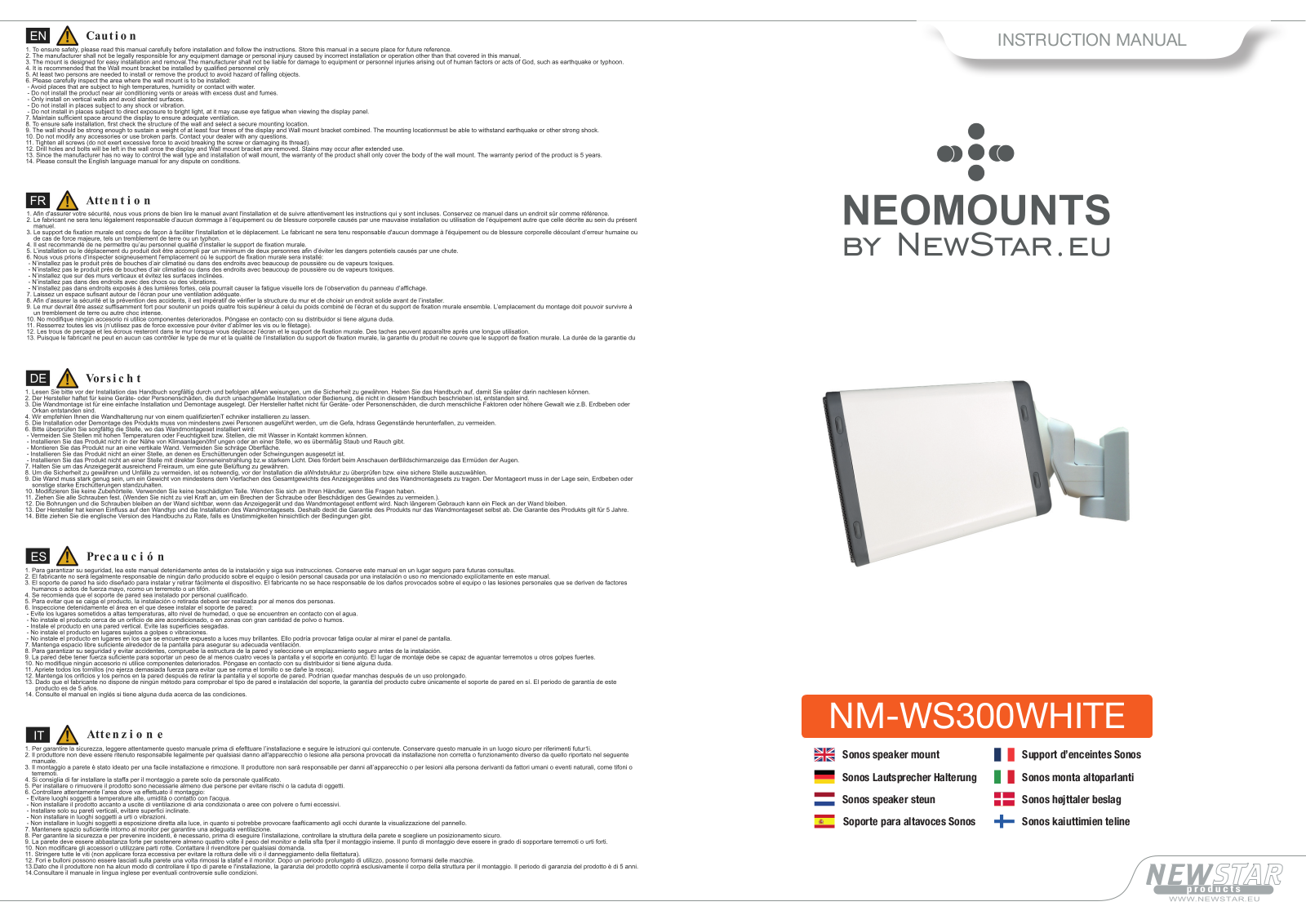 Newstar NM-WS300WHITE User Manual