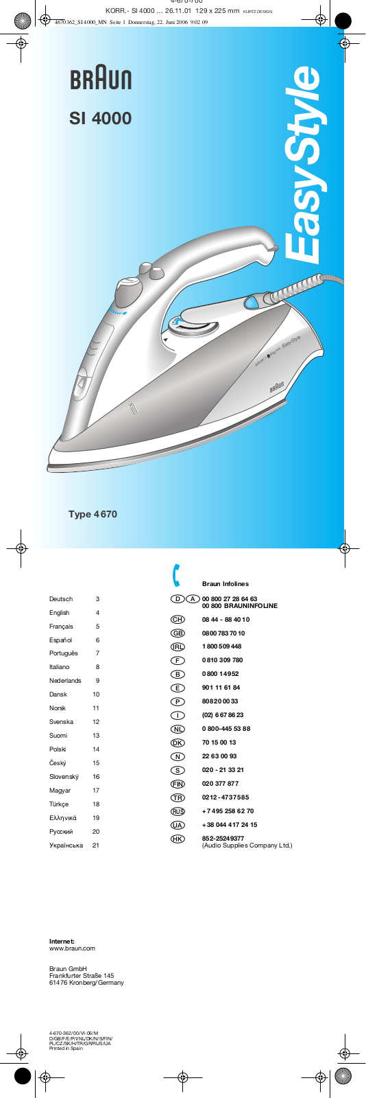 Braun SL 4000 User Manual