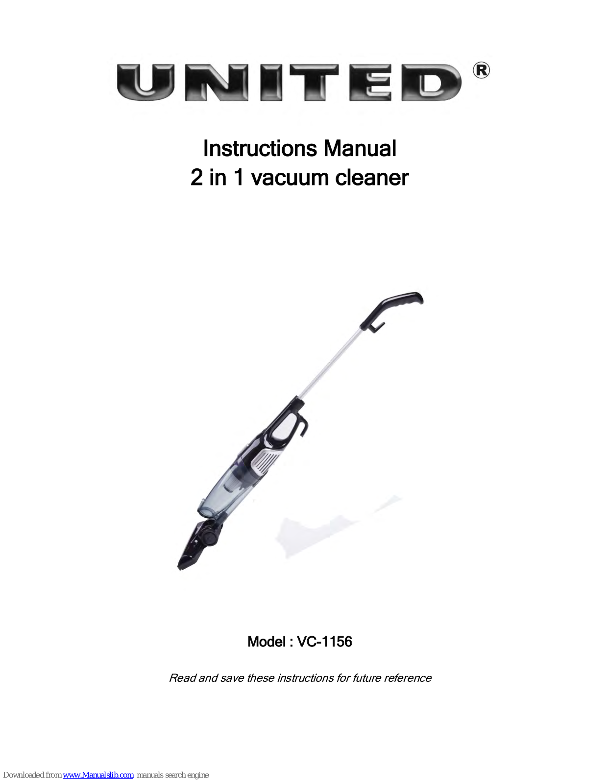 UNITED VC-1156 Instruction Manual