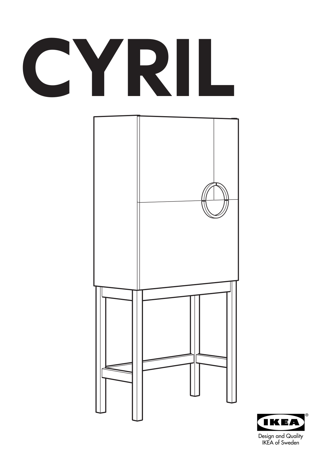 IKEA CYRIL COMPUTER CABINET Assembly Instruction