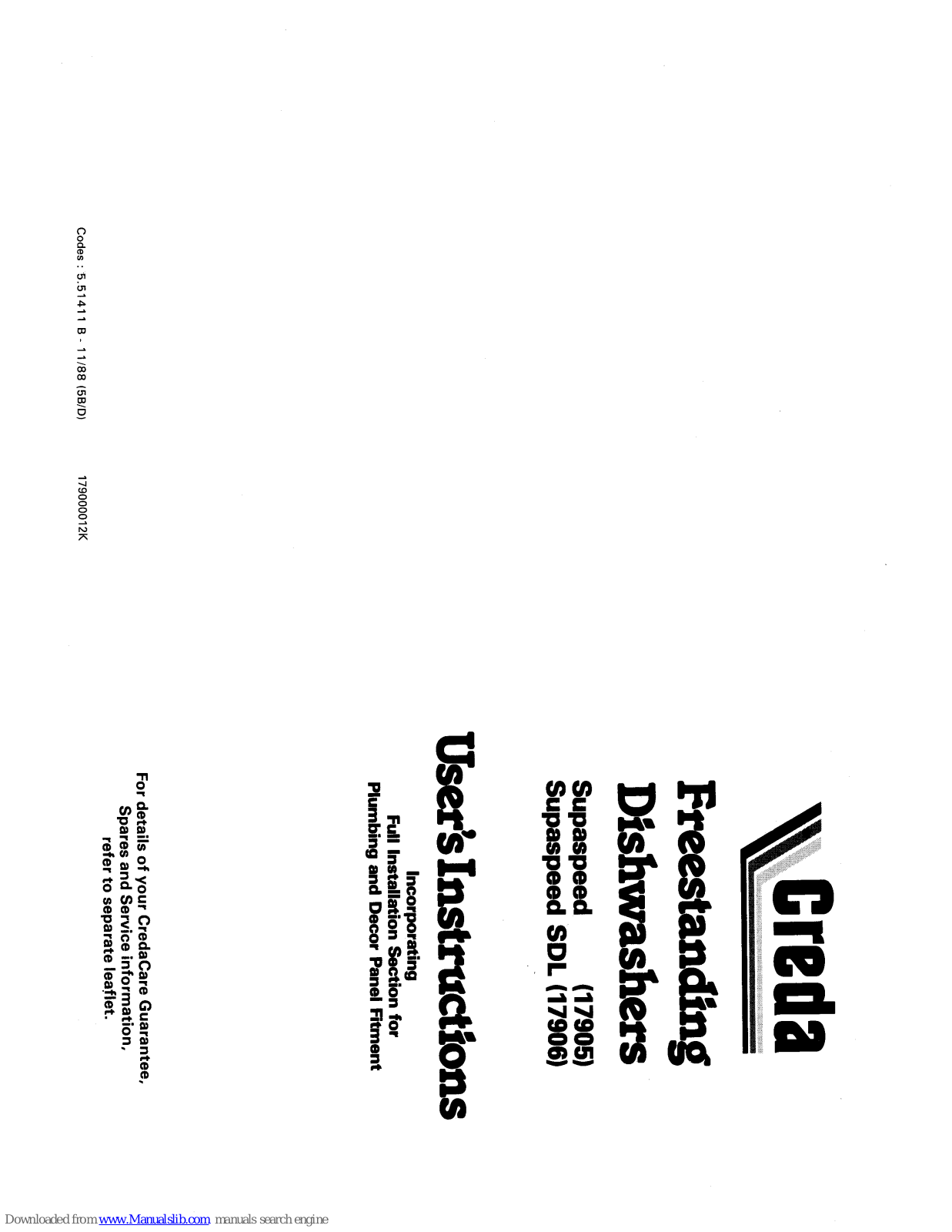 Creda Supaspeed 17905, Supaspeed SDL 17906 User Instructions - ManualMachine.com