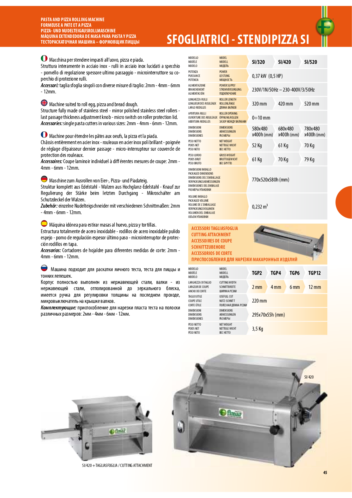 FIMAR SI/320, SI/420, SI/520 Datasheet