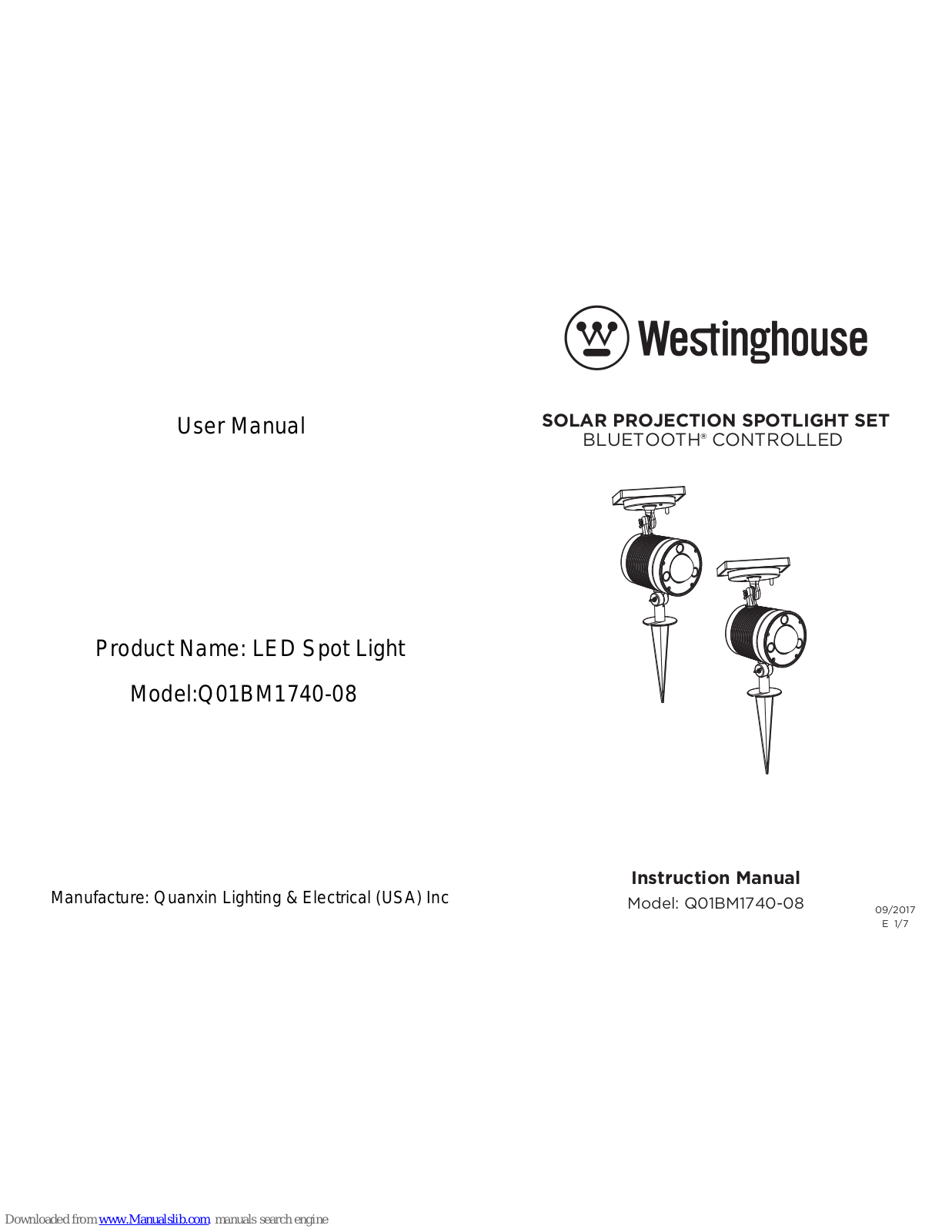 Westinghouse Q01BM1740-08 User Manual - ManualMachine.com