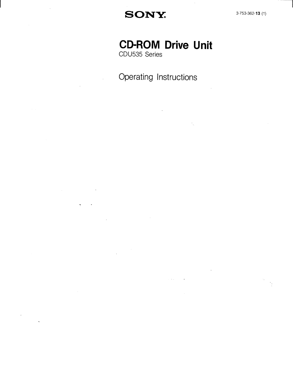 Sony CD-U535 User Manual