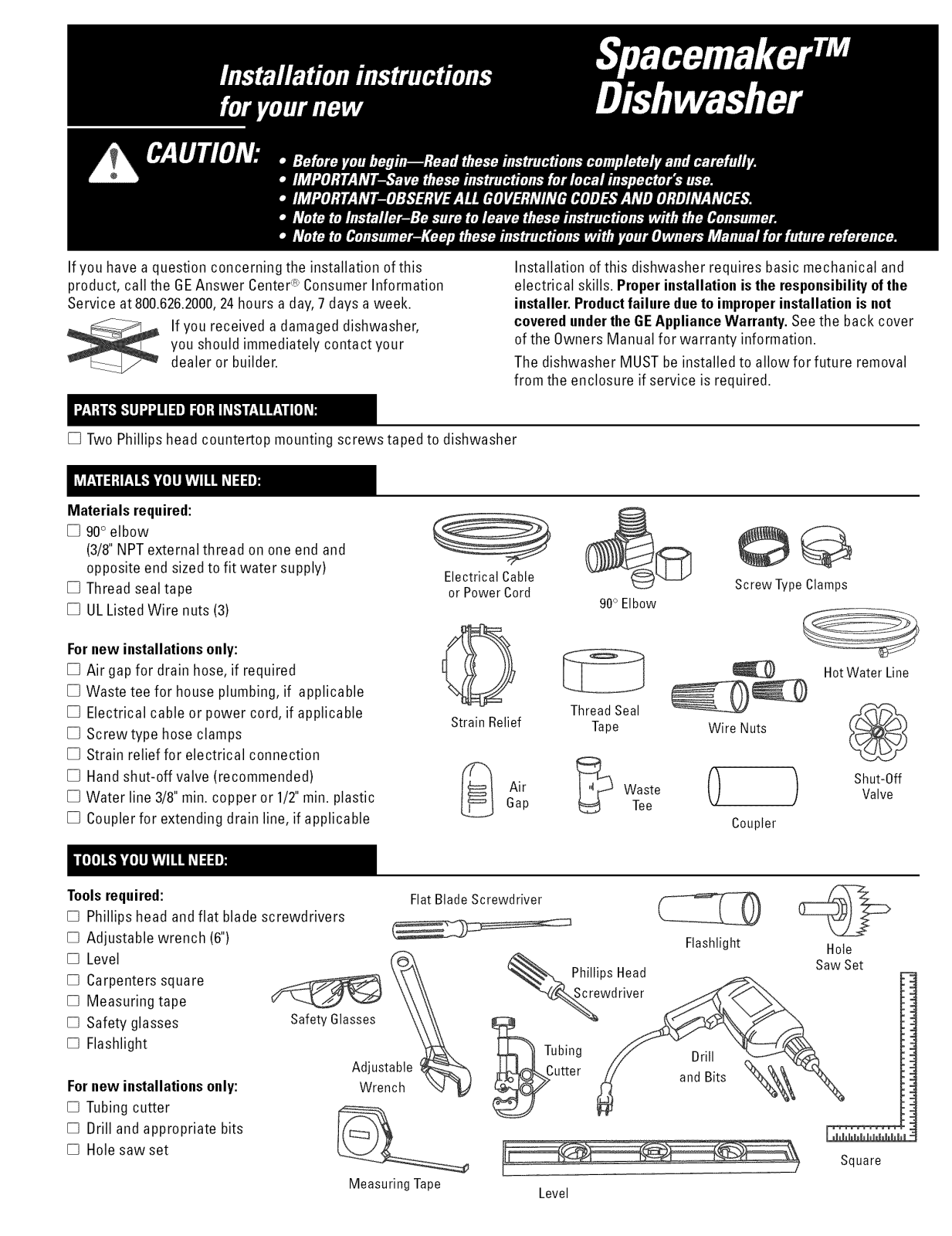 GE GSD2200G05BB, GSD2200G05CC, GSD2200G05WW, GSD2201G05WW, GSM2100G02BB Installation Guide - ManualMachine.com