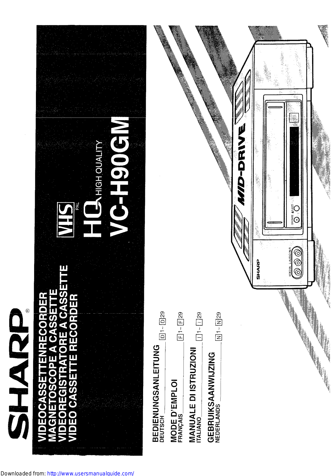 SHARP VC-H90SM User Manual