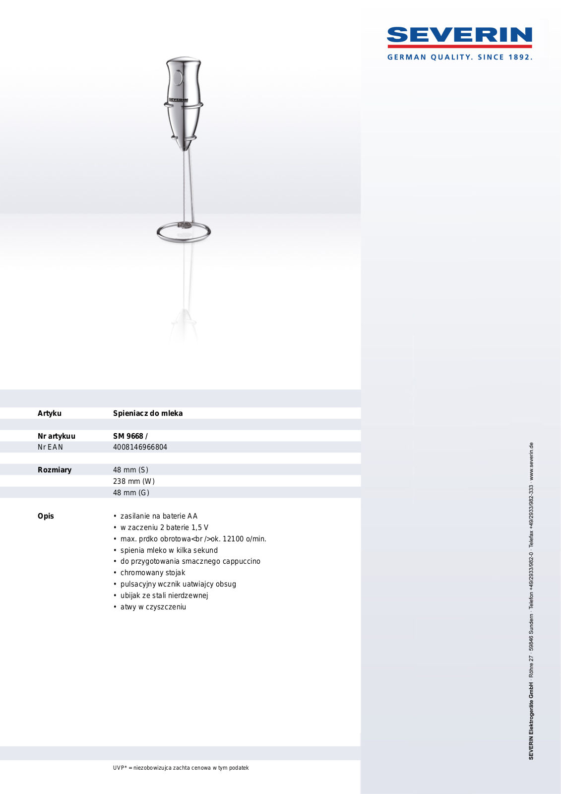 Severin SM 9668 User Manual